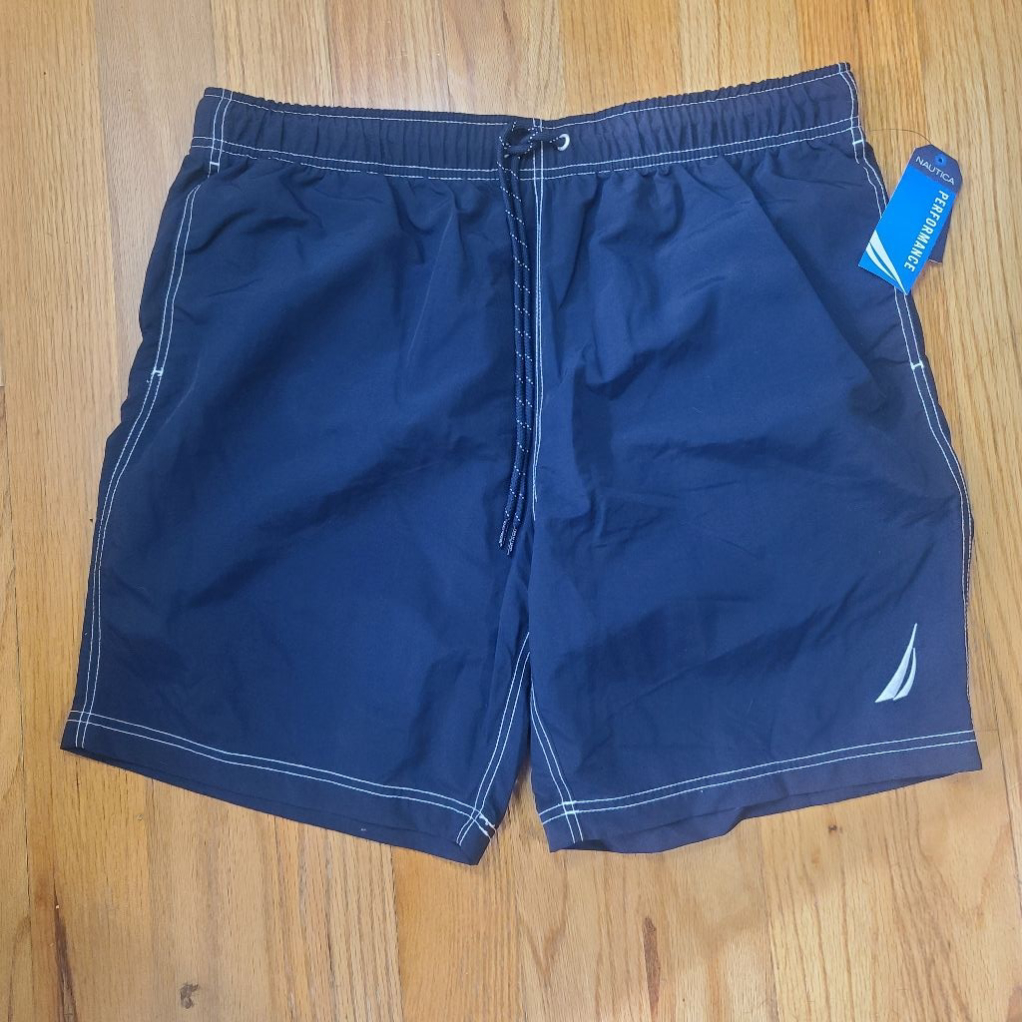 Men's Nautica Swim Trunks Xl Navy White